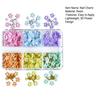 1 Box 3D Flower Nail Art Charm 6 Grids Resin Floral Charms Golden Beads DIY Nail Design Jewelry Crafts Manicure Decoration Accessories
