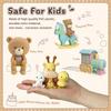 15Pcs bear Cute Mini Animal Figure for Cake Decorations Bear Figurines with Train DIY for Baby Shower Birthday Party Supplies