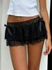Spicy Girl Style Lace Patchwork Dark Sexy Bow Short Skirt - European & American New Arrival