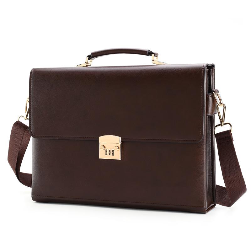 Men's Business Handbag Password Lock Briefcase Rero Portfolio Attache Case Large Capacity Office Computer Bag