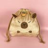 Capybara Adorable Plush Drawstring Bag Large Capacity Cute Storage Pouch