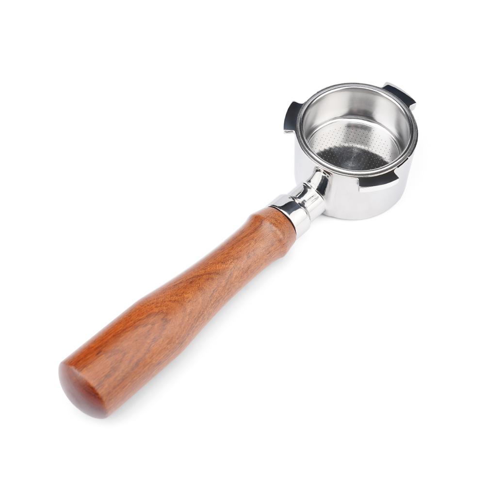 

For DeLonghi EC685.BK EC680 51mm Bottomless Portafilter Coffee Powder Handle 304 Stainless Steel Solid Wood Coffee Accessories