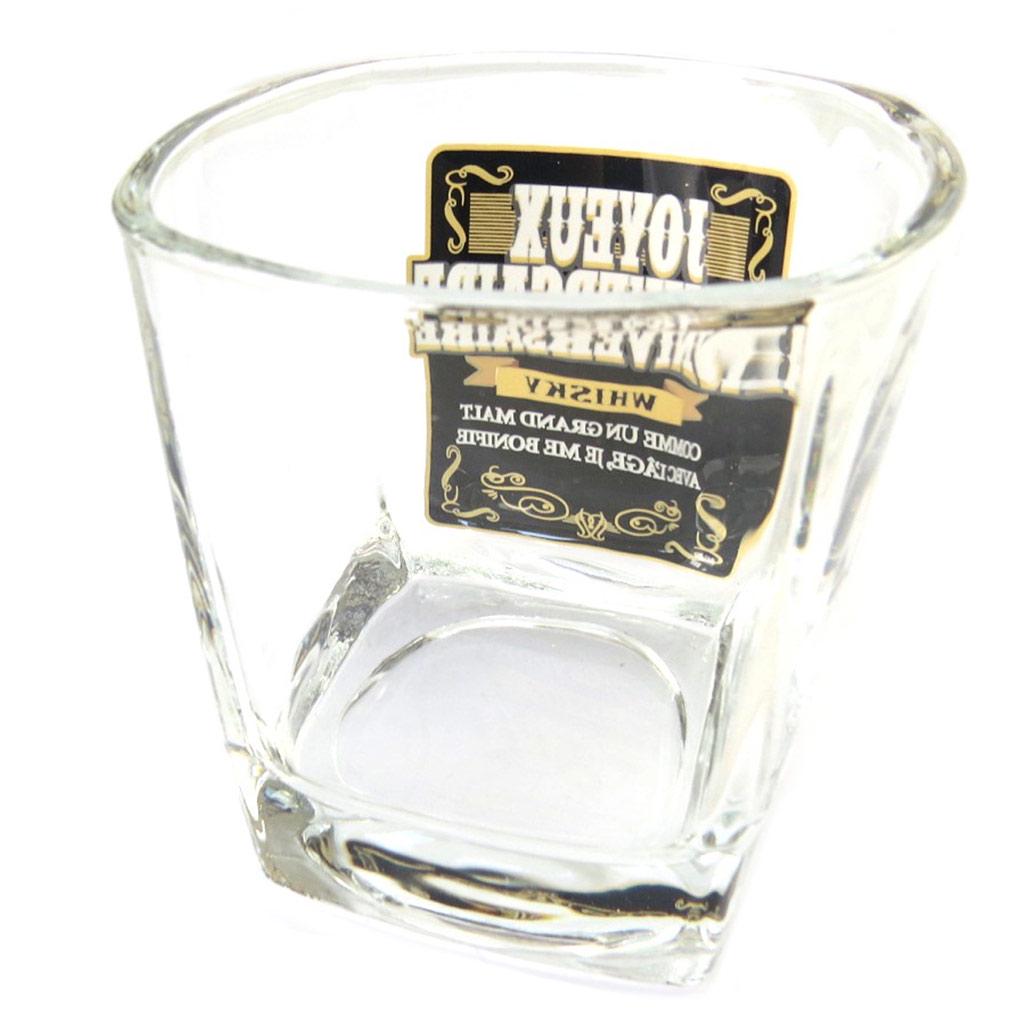 Les Trésors De Lily [P2699] – Sklenice na whisky „Happy Birthday“ – 85x55 mm