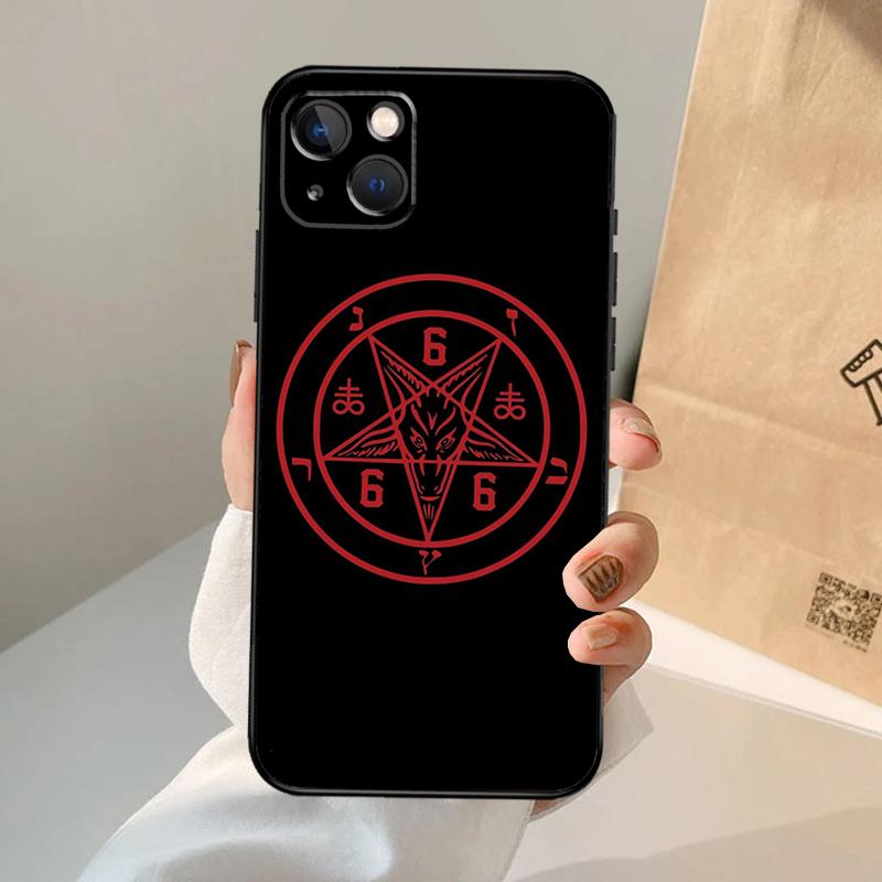 Pentagram 666 Demonic Satanic Case For iPhone 16 15 14 13 Pro Max 12 Pro Max Mini 11 Pro Max XS X XR Plus Cover Shell