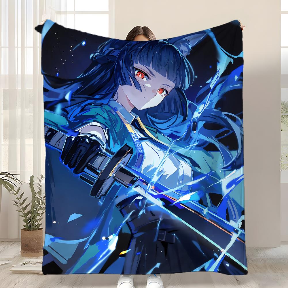 Zenless Zone Zero Hoshimi Miyabi Throw Kid-Friendly Flannel Throw Blanket Soft Warm Anti-Static Washable All Season