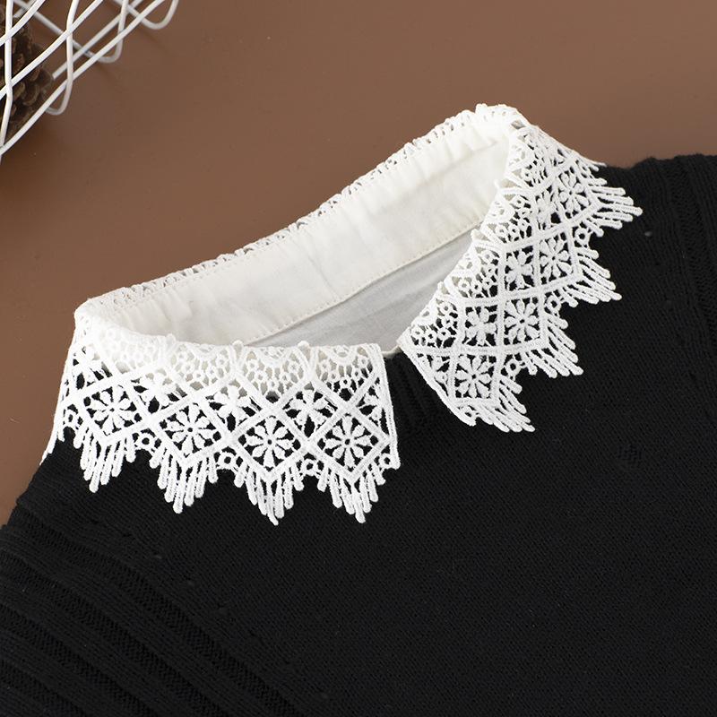 New Fake Collar Shirt Women White Lapel Ruffles Stand False Collar Woman Girls Detachable Collar Lace Removable Half Shirt