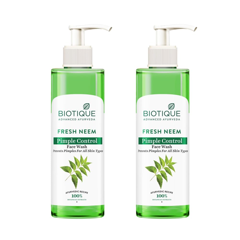 Biotique Fresh Neem Pimple Control Face Wash| Ayurvedic and Organically Pure| Prevents Pimples |100% Botanical Extracts| Suitable for All Skin Type