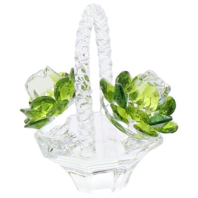 Decoración Cesta de Flores de Cristal,Decoración Cesta de Flores de Cristal,Adornos Decorativos,Decoración de Mesa