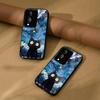 Case for Vivo Y17s Anime Black Cat Starry Cloud Print Phone Cover Acrylic Hard Back Shell With Flexible TPU Edge