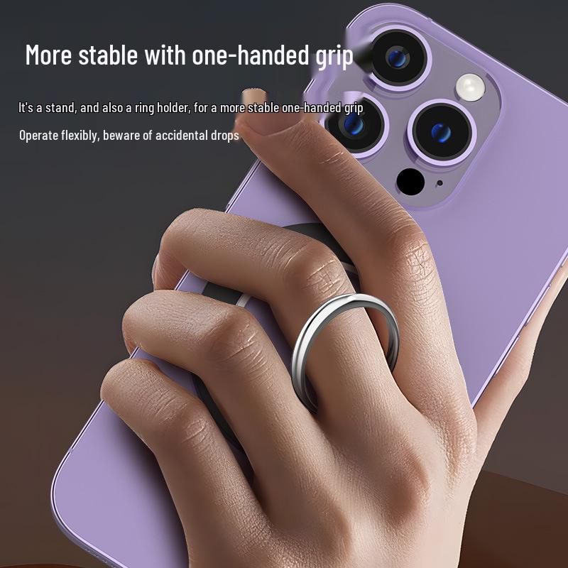 Ultra-Thin MagSafe Magnetic Ring Holder: Secure, Non-Adhesive, Lie-Flat Design for Binge-Watching.