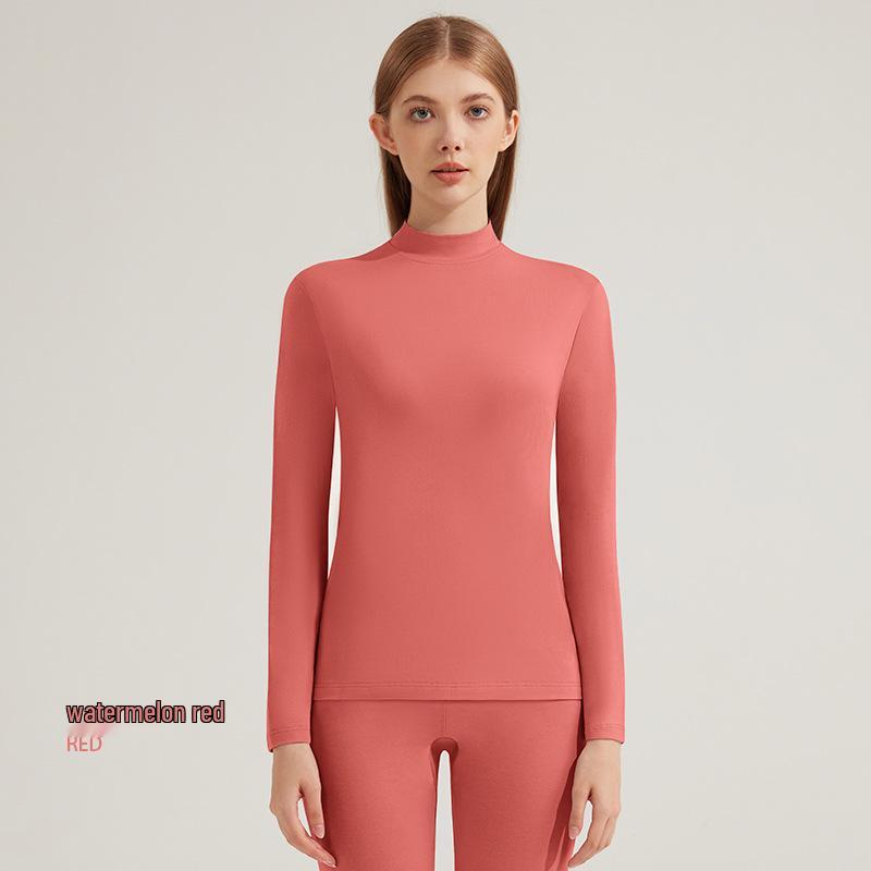 Women s Autumn Cotton Knit Set: Half-High Collar Sweater & Pants – Warm Underwear XL