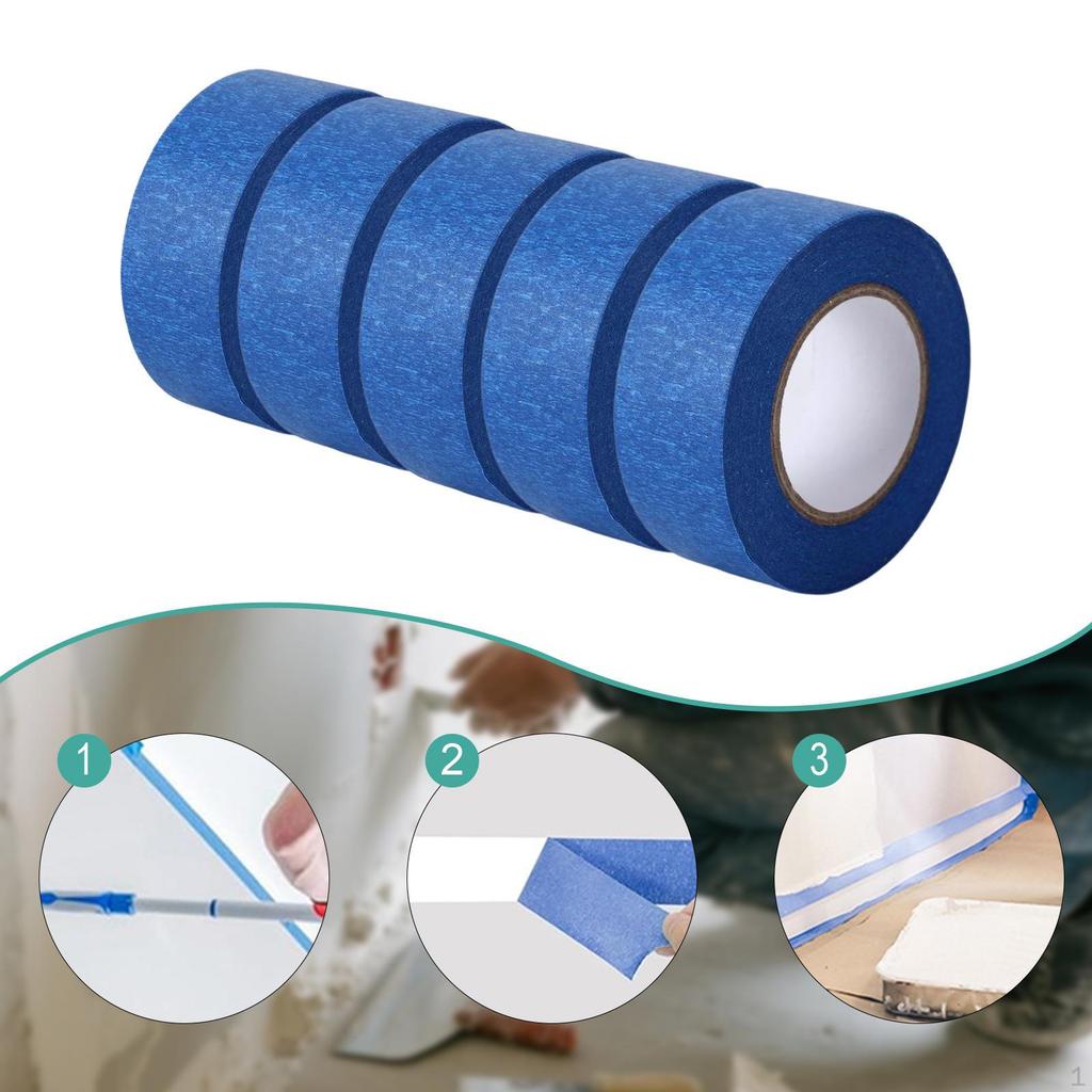 5 Rolls Masking Tape 1 Inch X 65.6 Ft for Painting Painters Coding DIY Projects