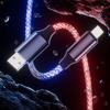 Braided Type C Charges Cable with Light Effects 66W Rapid Charges Cord 1m Length Charging Cable for Multiple Devices