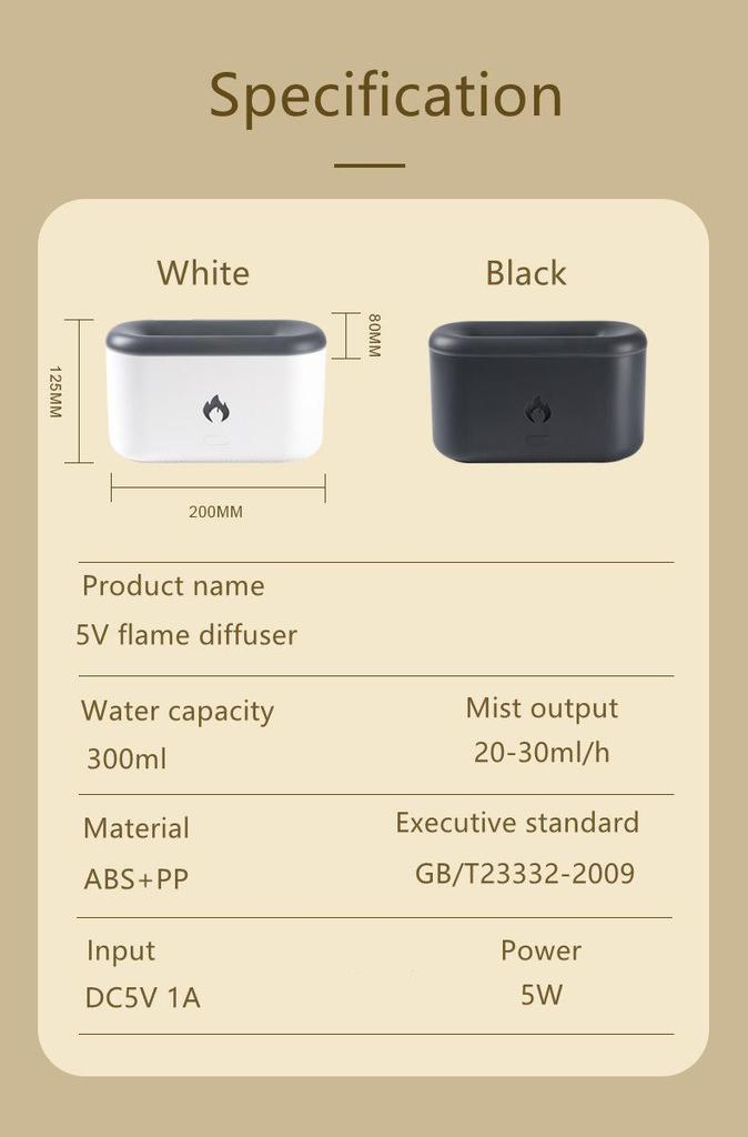 Flame Aroma Diffuser Humidifier with Night Light - Ideal Creative Gift for Home, Bedroom, Family, and Friends.