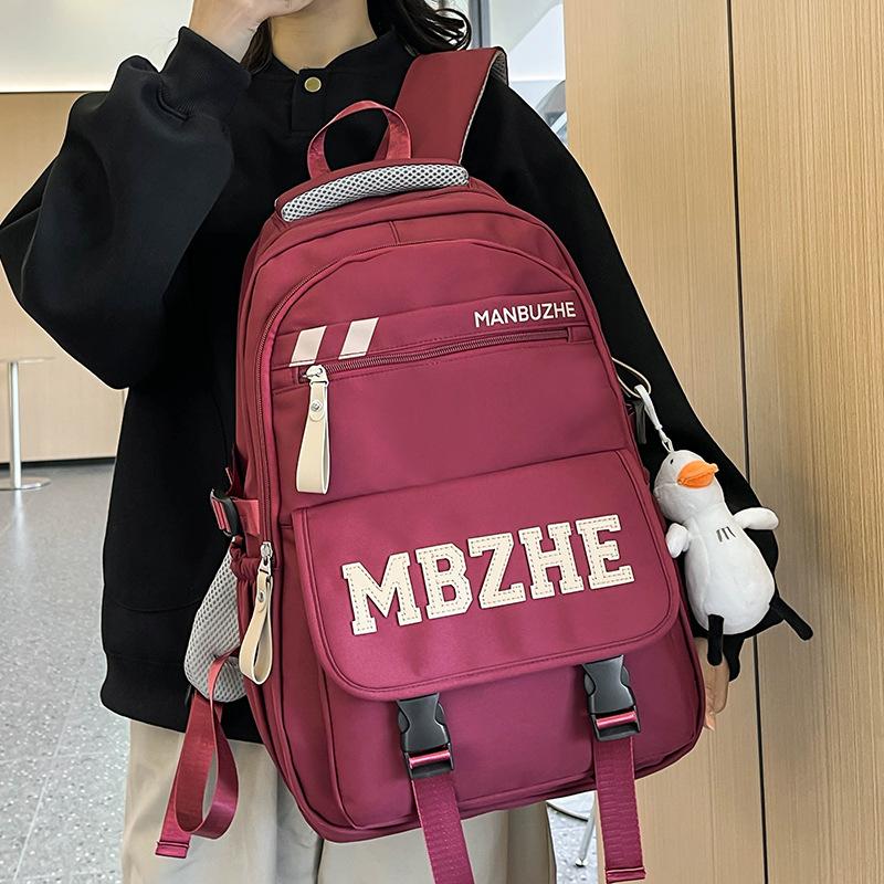 School bag children primary school girls burgundy junior high school backpack middle school student college student backpack