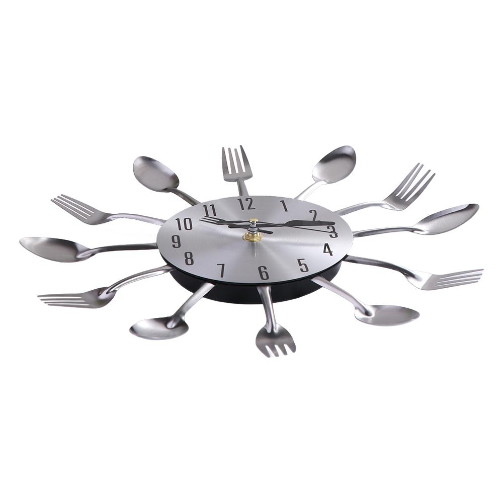 Removable Cutlery Wall Clock Modern Decorative Horloge Spoon Fork Wall Clock Restaurant