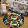 Ornate Letter S Monogram Round Floor Rug, Elegant Initial