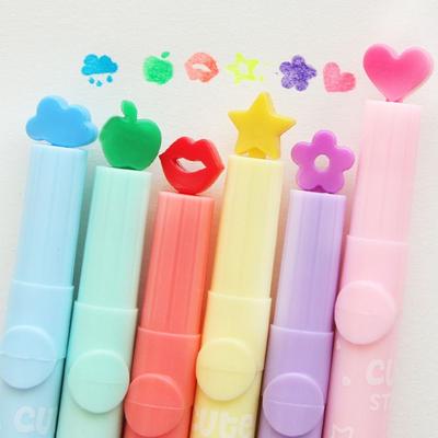Candy Color Marker Pen Plastic Stamp Cute Highlighters Pen
