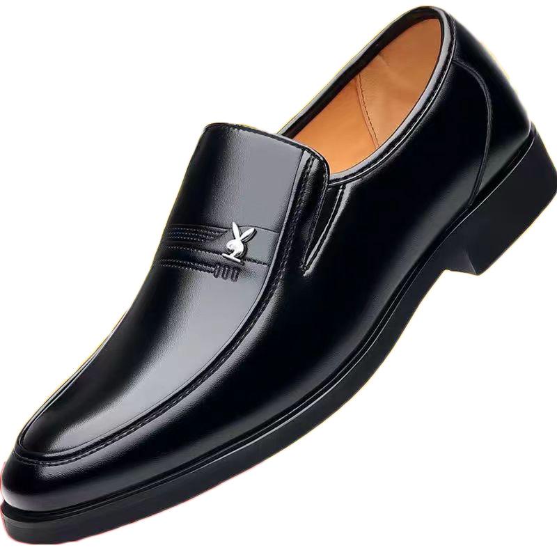 

Новые черные мужские слипоны из натуральной кожи - деловой повседневный стиль Size 40