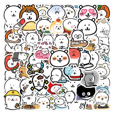 105 Novos Adesivos de Grafite de Desenho Animado de Urso Autodepreciativo Decoram Geladeira Skate DIY Adesivos Personalizados