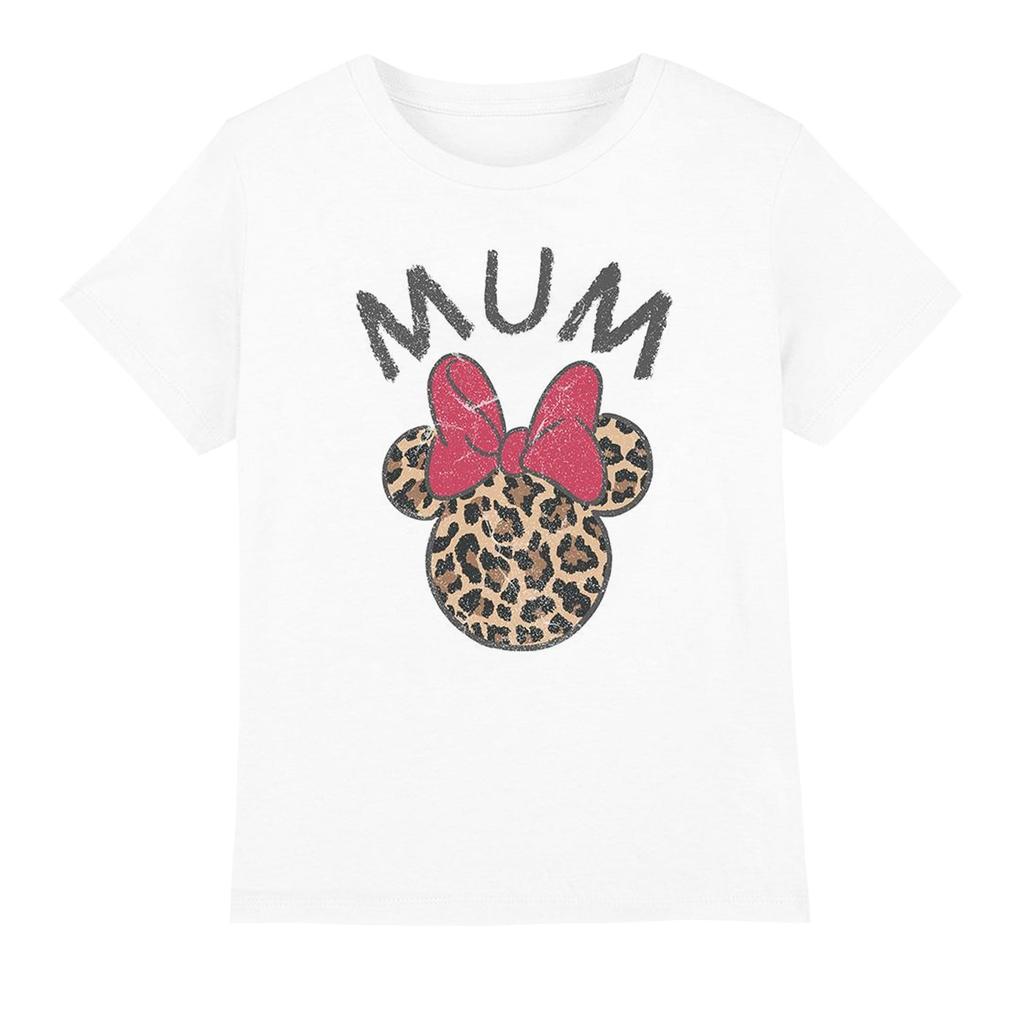 Disney Childrens/Kids Mum Minnie Mouse Leopard Print Mothers Day T-Shirt