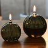 Set of 3 Modern Simple Striped Refillable Glass Oil Lamps Refillable Glass Lantern Nordic Style Home Decoration Accessories