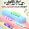 1Pc 3D Caterpillar Fidget Toy with 10 Seconds Light-Up, Silicone Suction Slug Fidget Sensory Toys, Anti-Anxiety Finger Strength Trainer