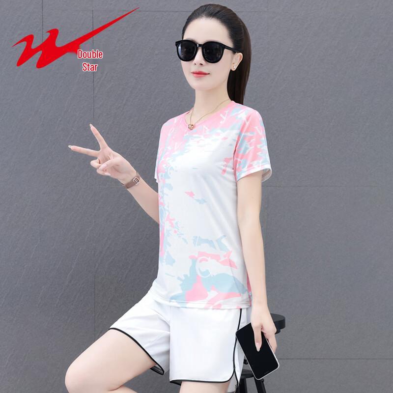 Women s Quick Dry Ice Silk Fitness Two-Piece Set M