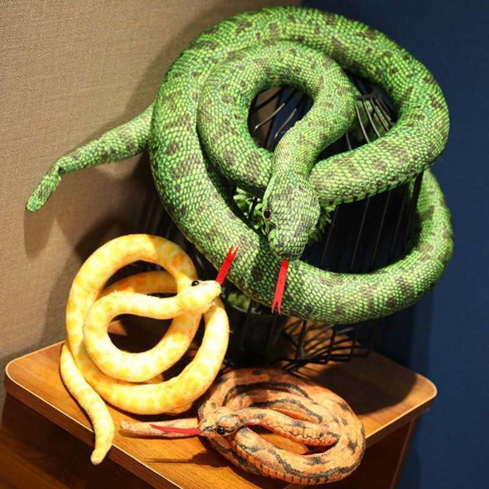 Simulation Artificial  Python Plush Toy Stuffed Animals Doll Reptile Long Snake  Spoof Joke