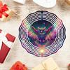 Solar-Powered 2D Metal Owl Wind Spinner - Colorful Garden Decor with 360° Rotating Hook