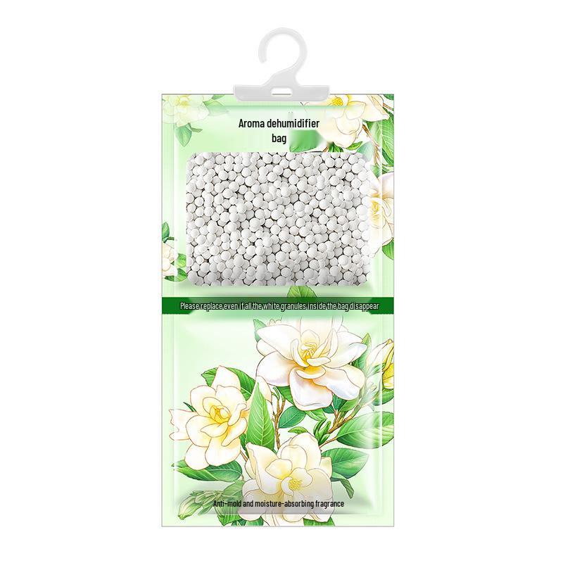 Floral Scent Hanging Dehumidifier Bag: Moisture & Odor Absorption, Mildew Protection for Wardrobes & Damp Spaces.