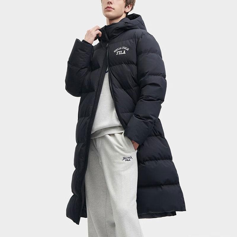 Fila Letter Print Hooded Long Pants Down Jacket Unisex Outerwear Black F51U349902F-BK
