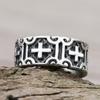 Classic Christian Jesus Cross Ring for Men And Women Vintage Stainless Steel Biker Ring Punk Rock Christian Believers Jewelry
