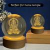 Crystal Ball Night Lamp – Engraved Ganesh Ji LED Light, USB-Powered Table Lamp with Wooden Base, Romantic Home & Office Décor, Bedroom, Anniversary