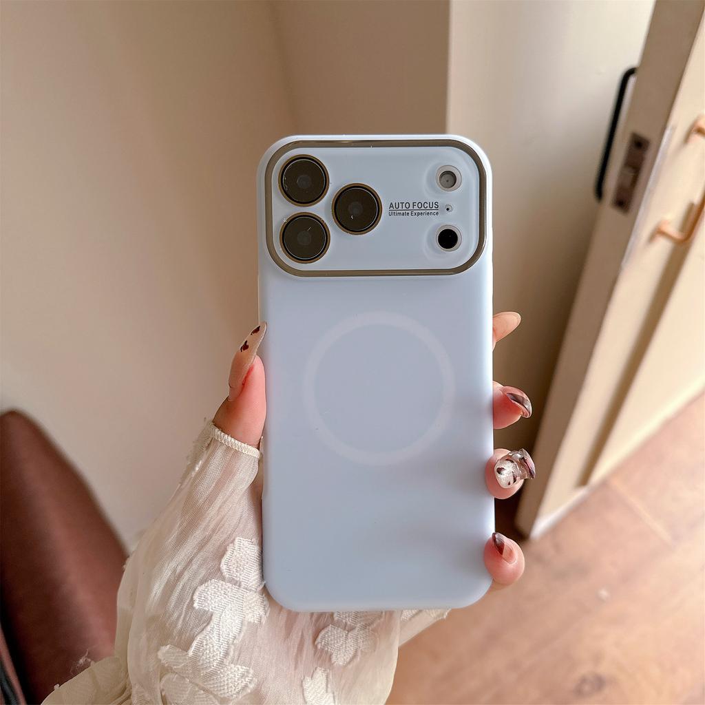 Luxury For Magsafe Jelly Large Window Silicone Case for iPhone 17 16 15 14 Pro Max Magnetic Wireless Charging Shock Matte Cover