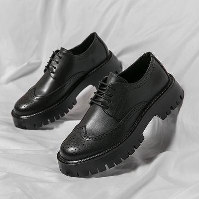 Herrenmode Business Brogues Lederschuhe mit dicker Sohle Schwarz Lässig Bequem Atmungsaktiv Modisch Lederschuhe Größe 38-45 Herrenschuhe