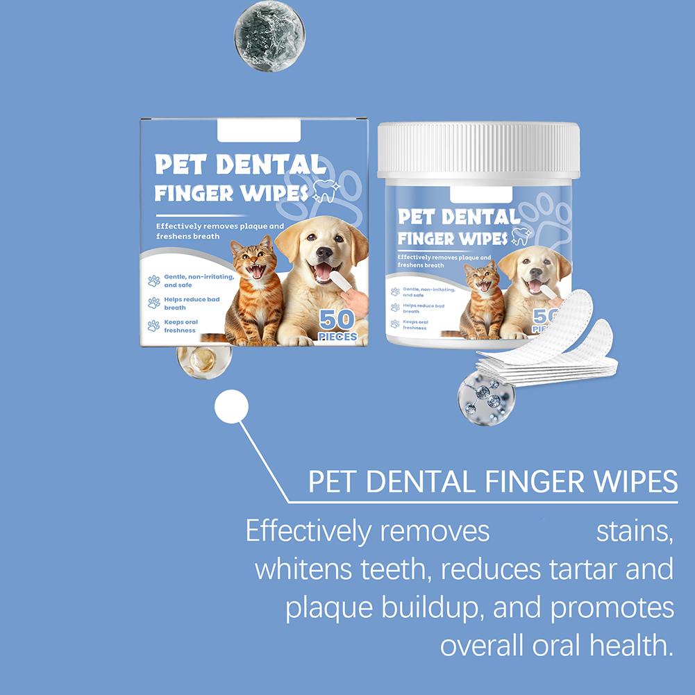 Pet Teeth Cleaning Finger Wipes Disposable Gentle Teeth Cleaning Pads Cleaning Bad Breath Remover Wipes For Outdoors