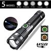USB Rechargeable Ultra Bright XHP70 8000 Lumens LED Torch 5 Modes for Outdoor Emergencies Flashlight, Flashlight, Light, Zoomable, Waterproof, Hiking,