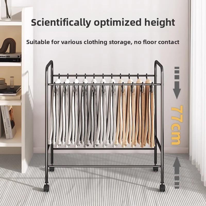 Iron Art Pants Storage Rack Stand Mobile Closet Hanging Drying Pants Multi-Functional Wardrobe Organizer Children's Handmade