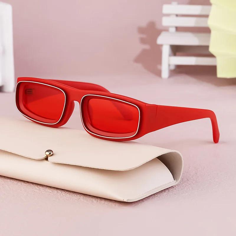 Occhiali da Sole Uomo alla Moda Lusso Rettangolari Piccoli Designer Quadrati Retrò UV400 Lenti Occhiali Moda per Uomo