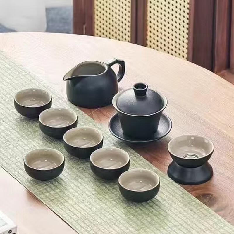Handun Black Pottery 10-Piece Kung Fu Tea Set