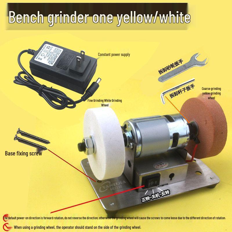 

Регулируемый по скорости электрический мини-настольный шлифовальный станок с грубым и тонким кругами для заточки ножей, полировки и удаления ржавчины