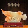 Golden Wealth Dragon Arowana Resin Ornament - Home & Office Decor Gift.