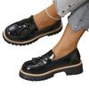 Mocassini da Donna a Calzata Larga Ispirazione Francese - Ballerine Slip-On con Suola Spessa Stile Fairycore, Scarpe da Guida Comode per Primavera/Autunno