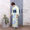 [Kyoto Kimono Yuzen] Women's Yukata (Sold Separately), Domestically DyedSewn, Combed Cotton, Retro Yellow, Floral Pattern, Japanese Clothing, Summer