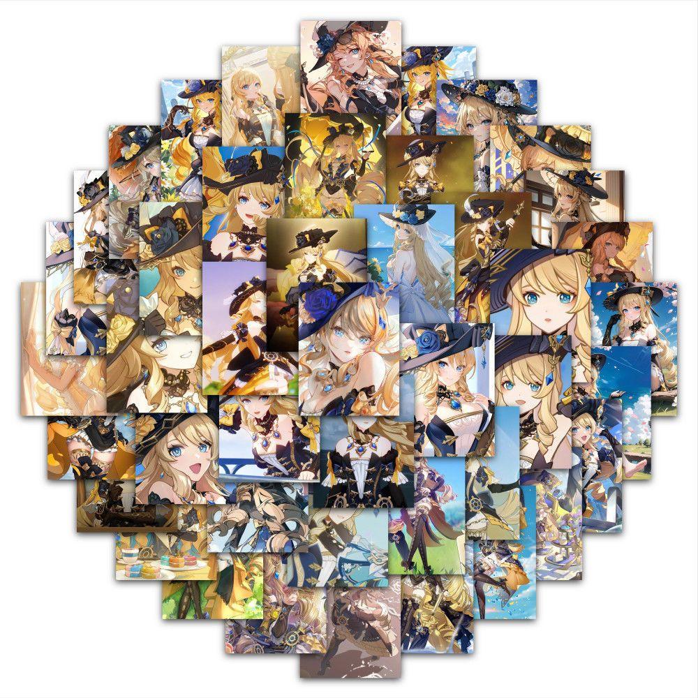 63 Pieces of Genshin Impact Navia-themed Peripheral Stickers for Decorating Mobile Phones and Waterproof Decals