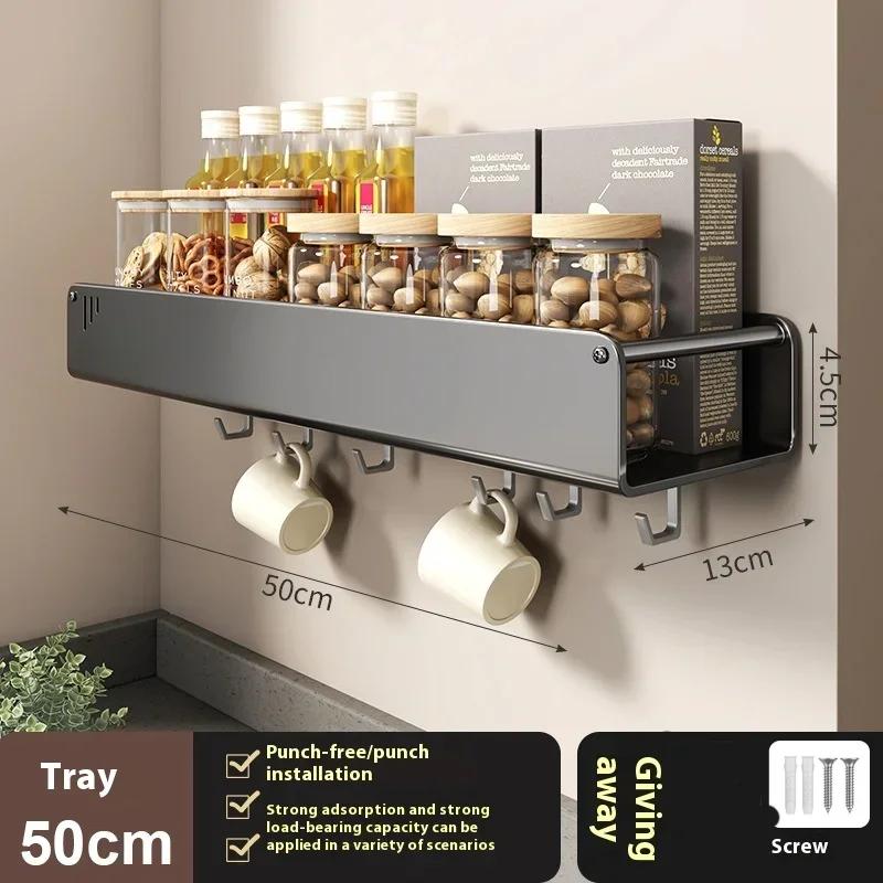 Estante Montado en Pared Estante de Almacenamiento para Especias Accesorios de Cocina Estante Soporte para Cuchillos de Cocina Colgador Estante Organizador de Estantes