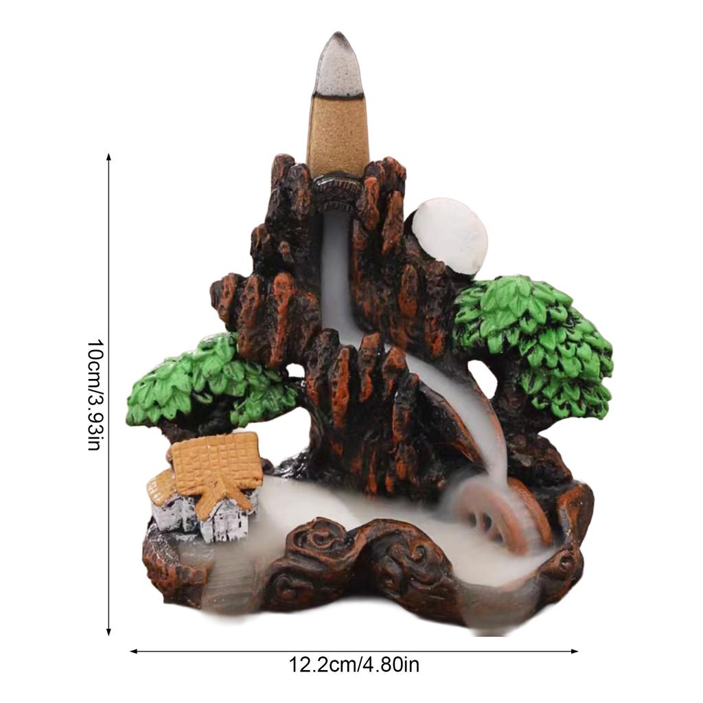 Resin Ceramic Backflow Incense Burners Home Decor Diffuser with Unique Smoke Downward Flow Design for Living Room Bedroom