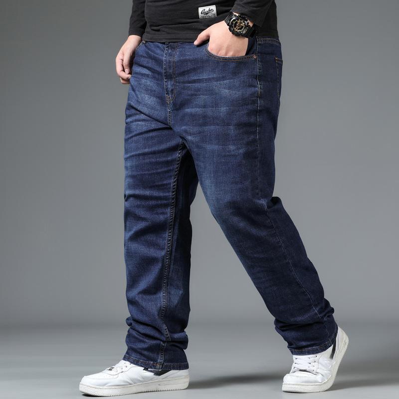 Fashion Mens Large Size Black Baggy Jeans 10XL Oversize High Waist Loose Trousers Husband Plus Size Blue Male Casual Denim Pants