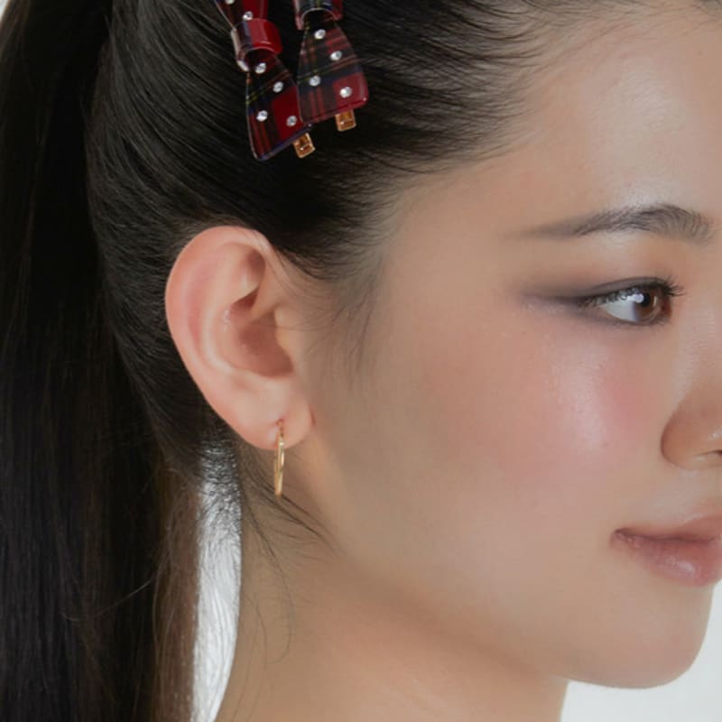 Eireve POLKA DOT BOW HAIR CLIP SET 2PCS (TARTAN CHECK)